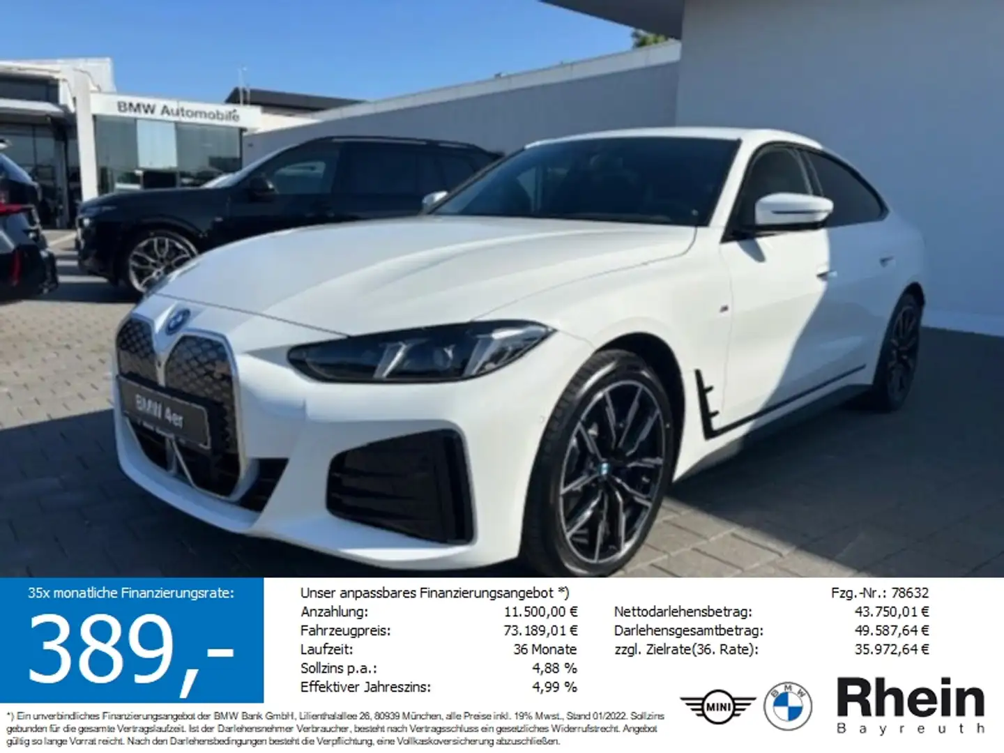BMW i4 eDrive40 Gran Coupé M Sportpaket Wit - 1
