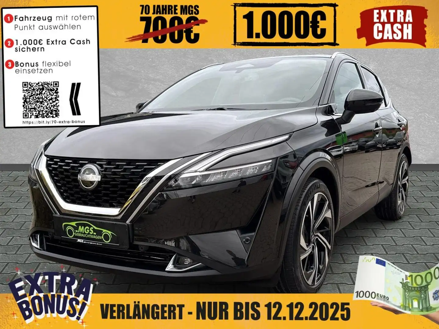 Nissan Qashqai 1.3 DIG-T MHEV Tekna+ Xtro 4x4 Zwart - 1