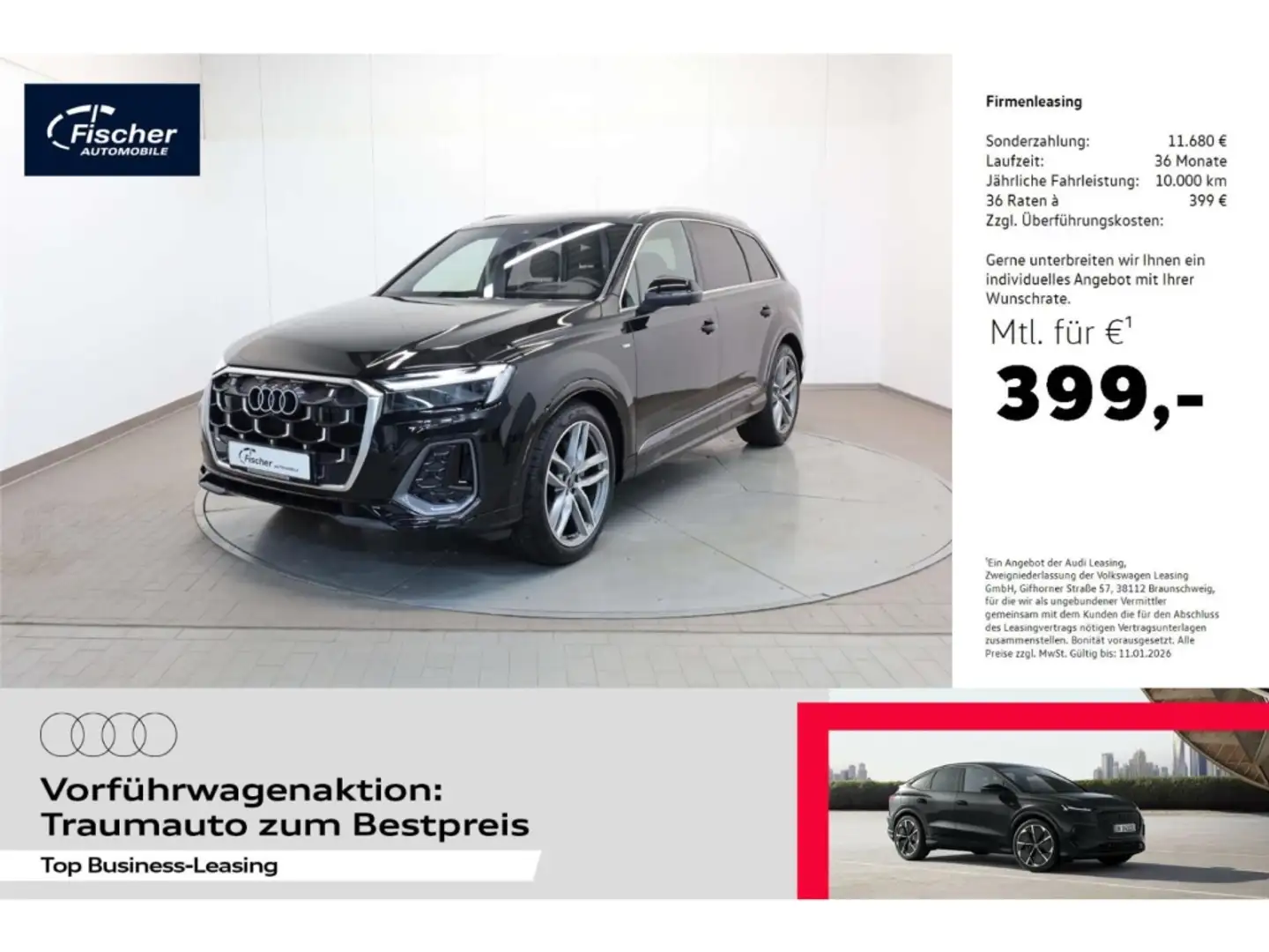 Audi Q7 50 TDI quattro S line Schwarz - 1