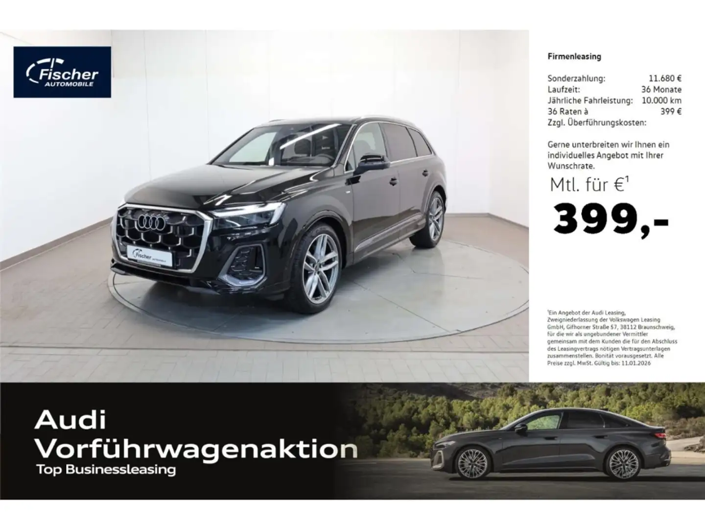 Audi Q7 50 TDI quattro S line Schwarz - 1