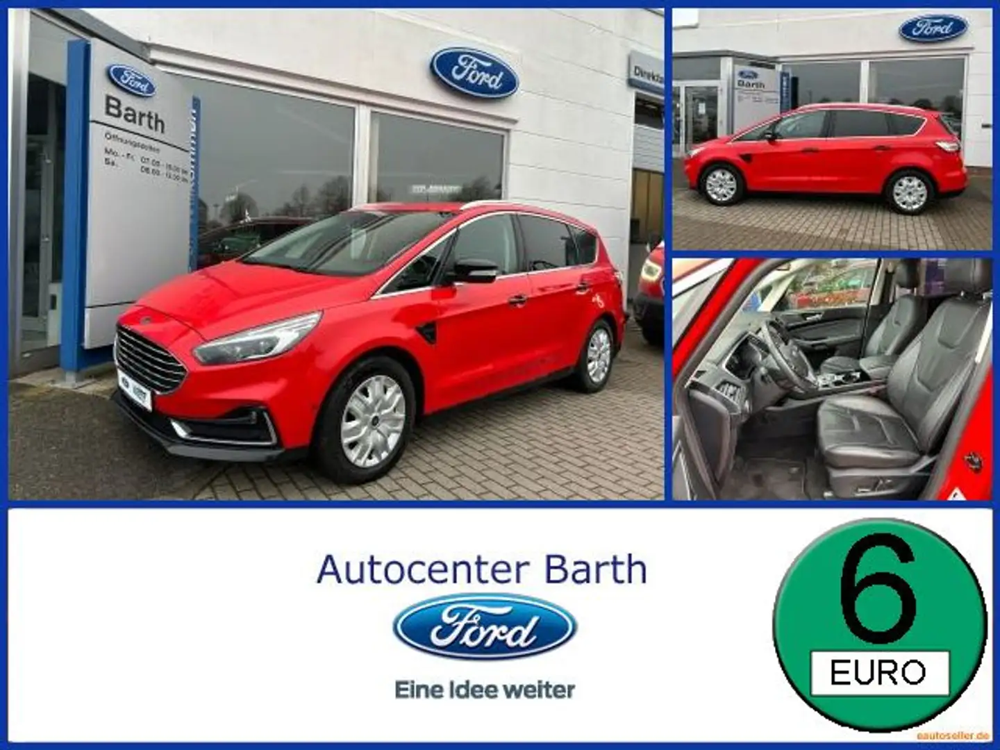 Ford S-Max 2.0 EcoBlue Titanium 2xKlima ACC AUT Kam. Czerwony - 1