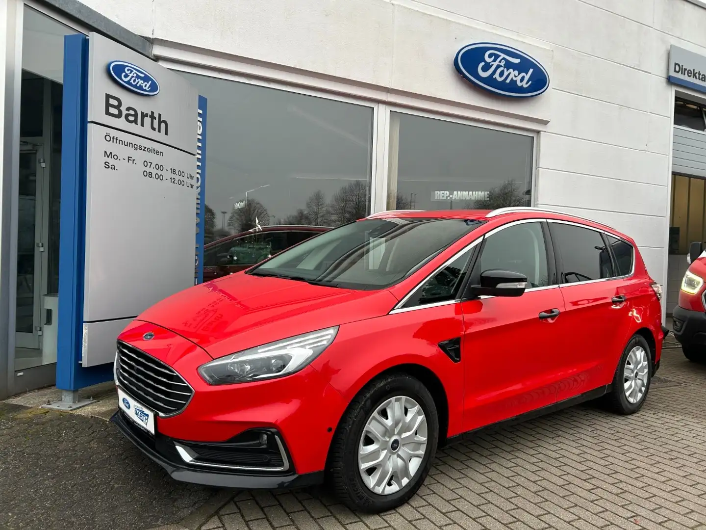 Ford S-Max 2.0 EcoBlue Titanium 2xKlima ACC AUT Kam. Czerwony - 2