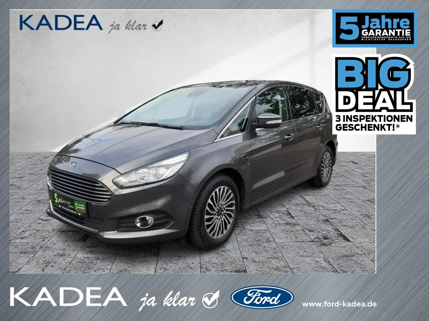 Ford S-Max 2.0 Titanium AHK|Navi|Sitzheiz|Kamera|ACC Grau - 1