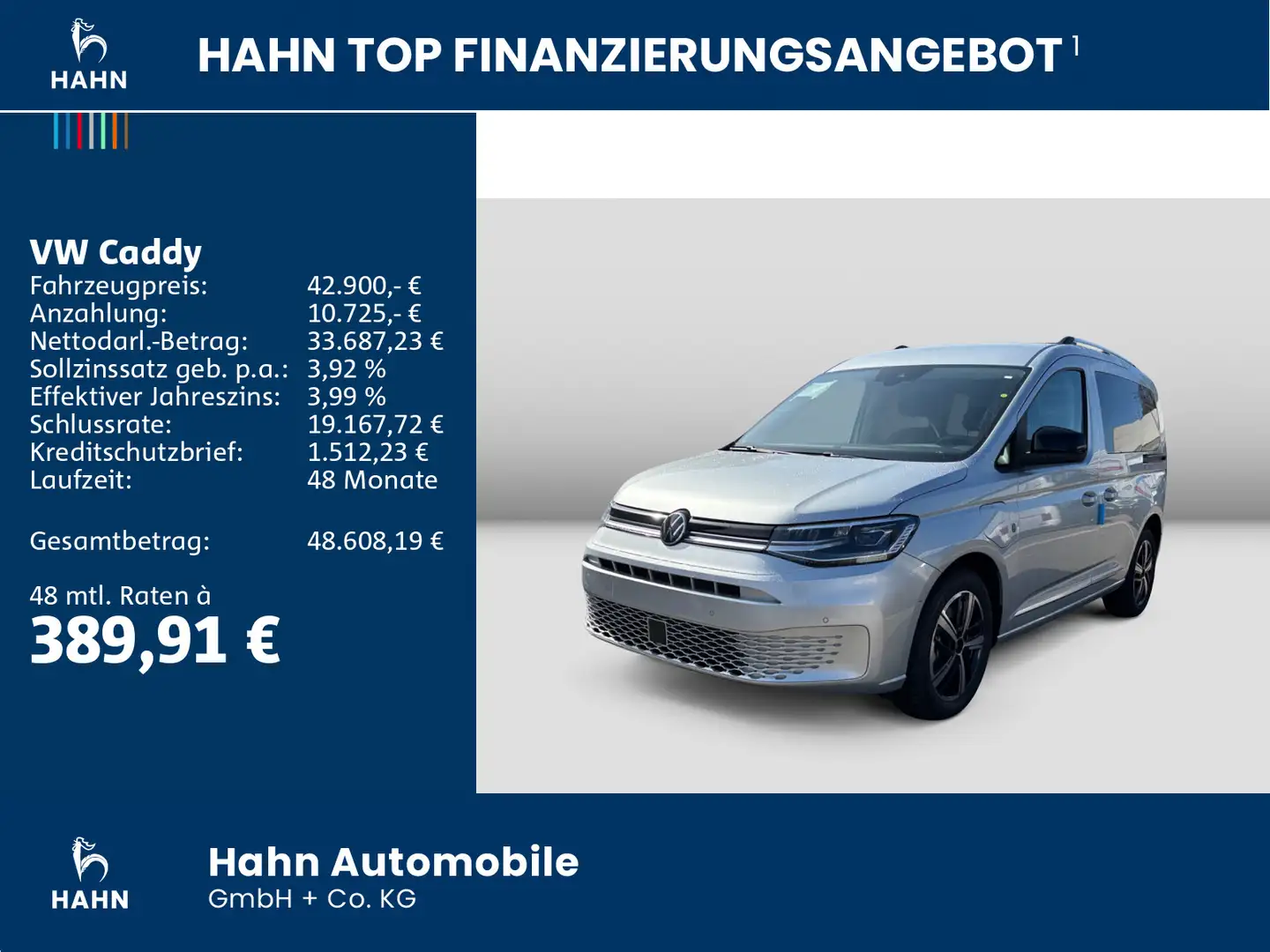 Volkswagen Caddy Style 85 kW eHybrid PDC/Kamera LED digital Silber - 2