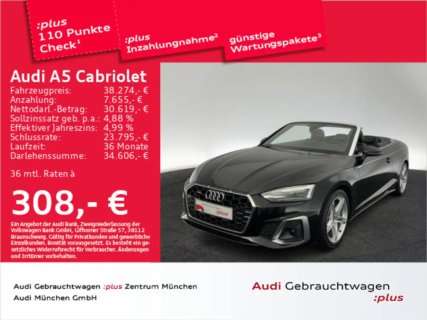 Audi A5 45 TFSI qu. S tronic 2x S line Virt Schwarz - 1
