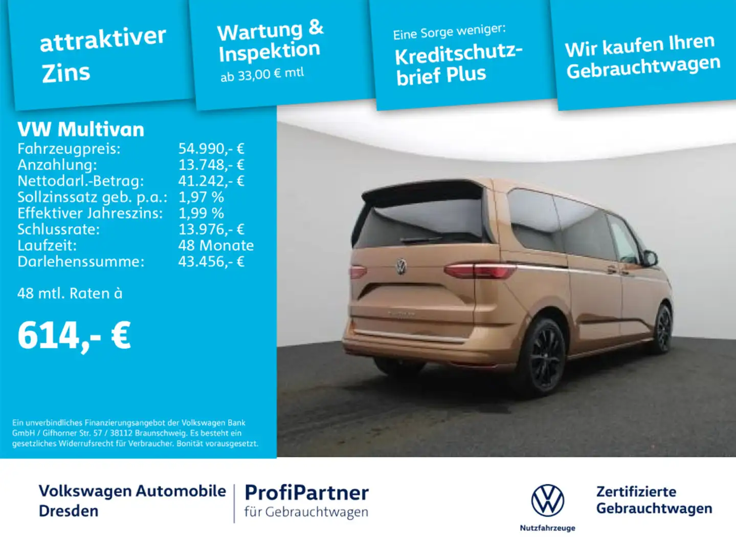 Volkswagen T7 Multivan T7 Multivan Style TDI NAV IQ-LED AHZV LEDER HUD Braun - 1