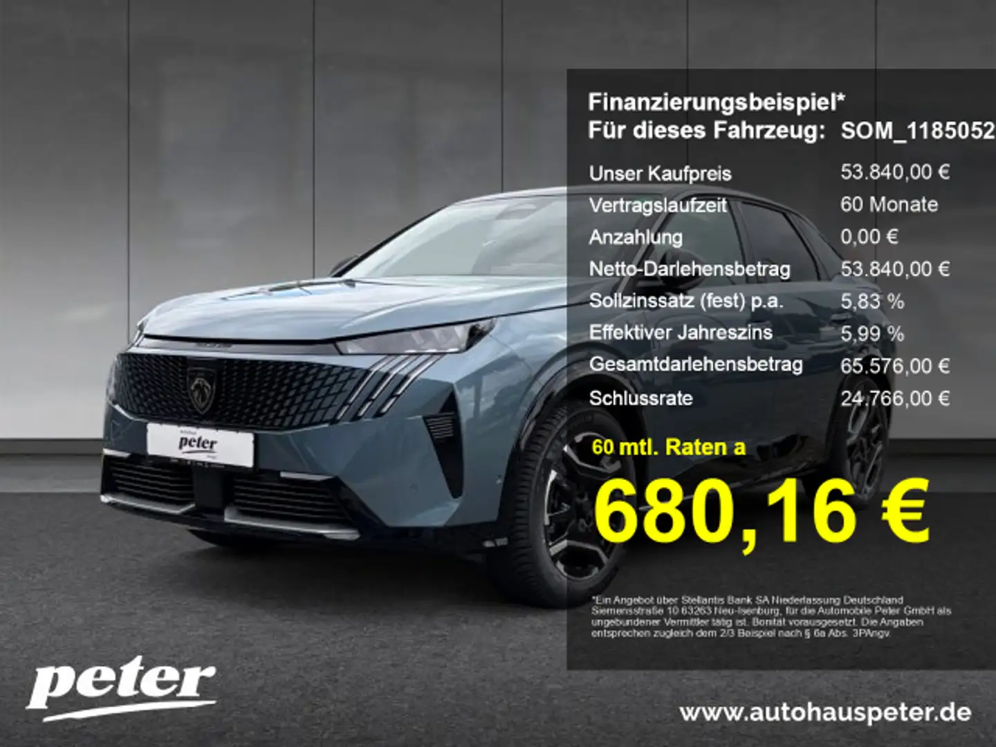 Peugeot 3008 E-3008 GT 210 74kW +11kWOBC+Navi+SHZ Blau - 1