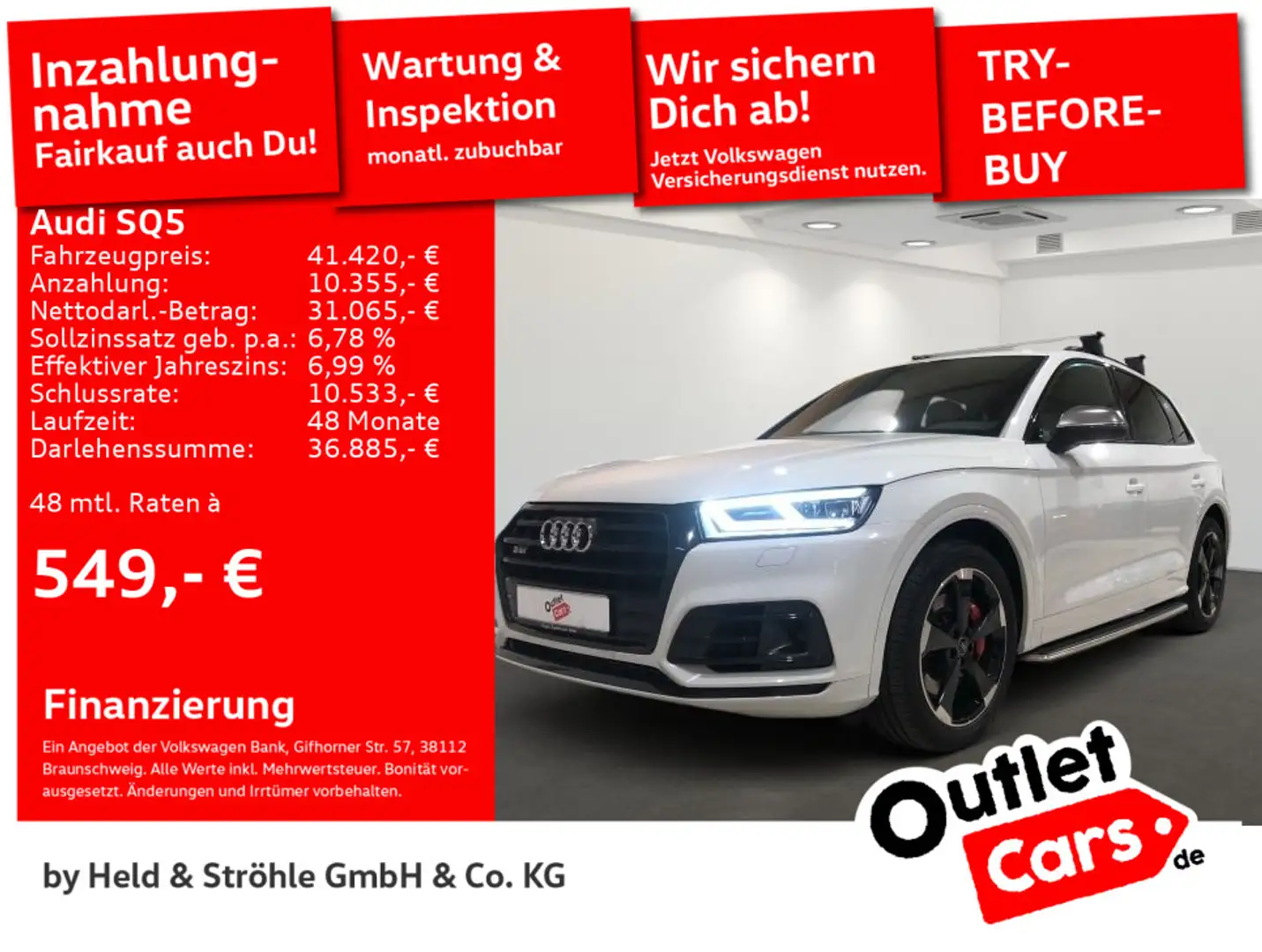Audi SQ5 TDI MATRIX NAV+ STDHZG E-KLAPPE VIRTUAL Blanc - 1