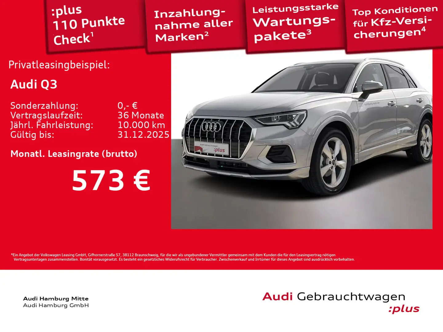 Audi Q3 35 TFSI advanced S tronic LED Virtual Kamera Silber - 1