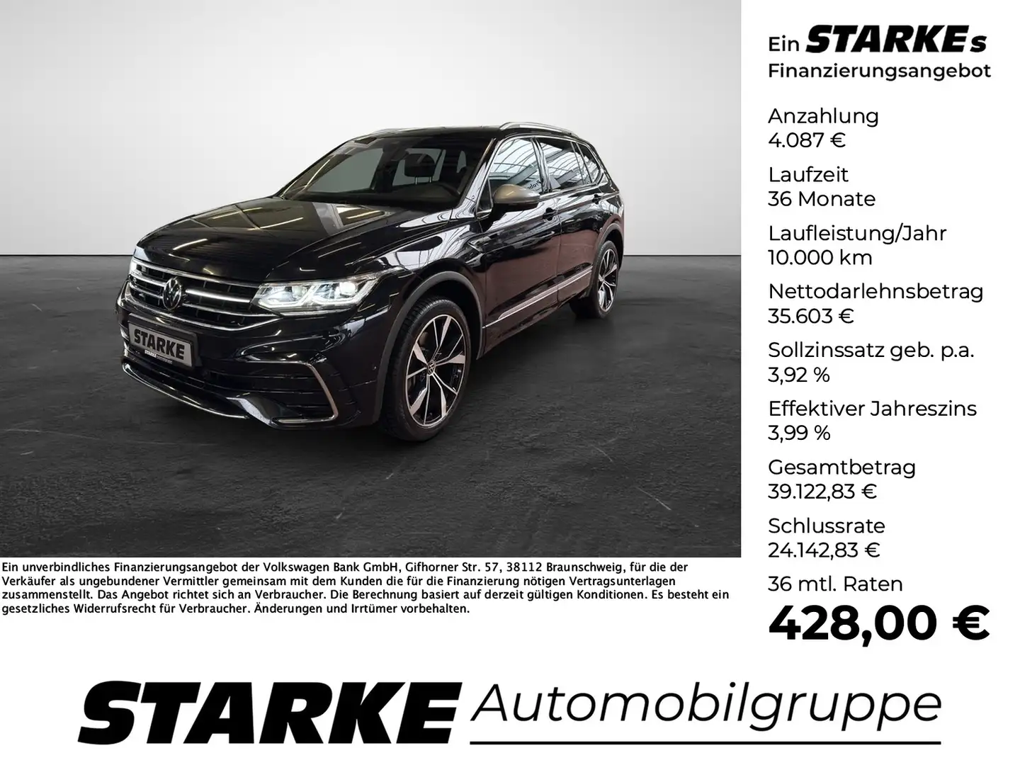 Volkswagen Tiguan Allspace 2.0 TDI DSG 4M R-Line 7-Sitzer Schwarz - 1