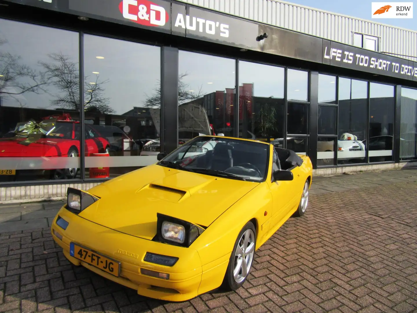 Mazda RX-7 II Turbo Cabrio 1990 APK 28 UNIEKE RETRO AUTO Gelb - 1