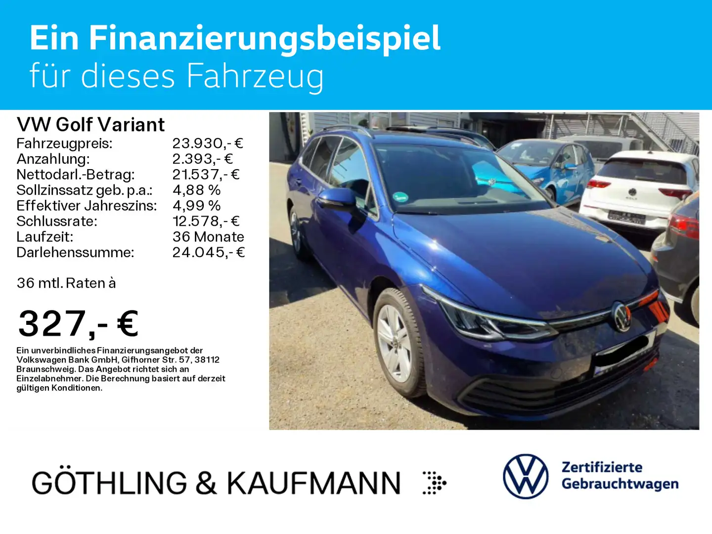 Volkswagen Golf Variant Life 2.0 TDI DSG*Navi*AHK*MFL*SHZ* Blauw - 2