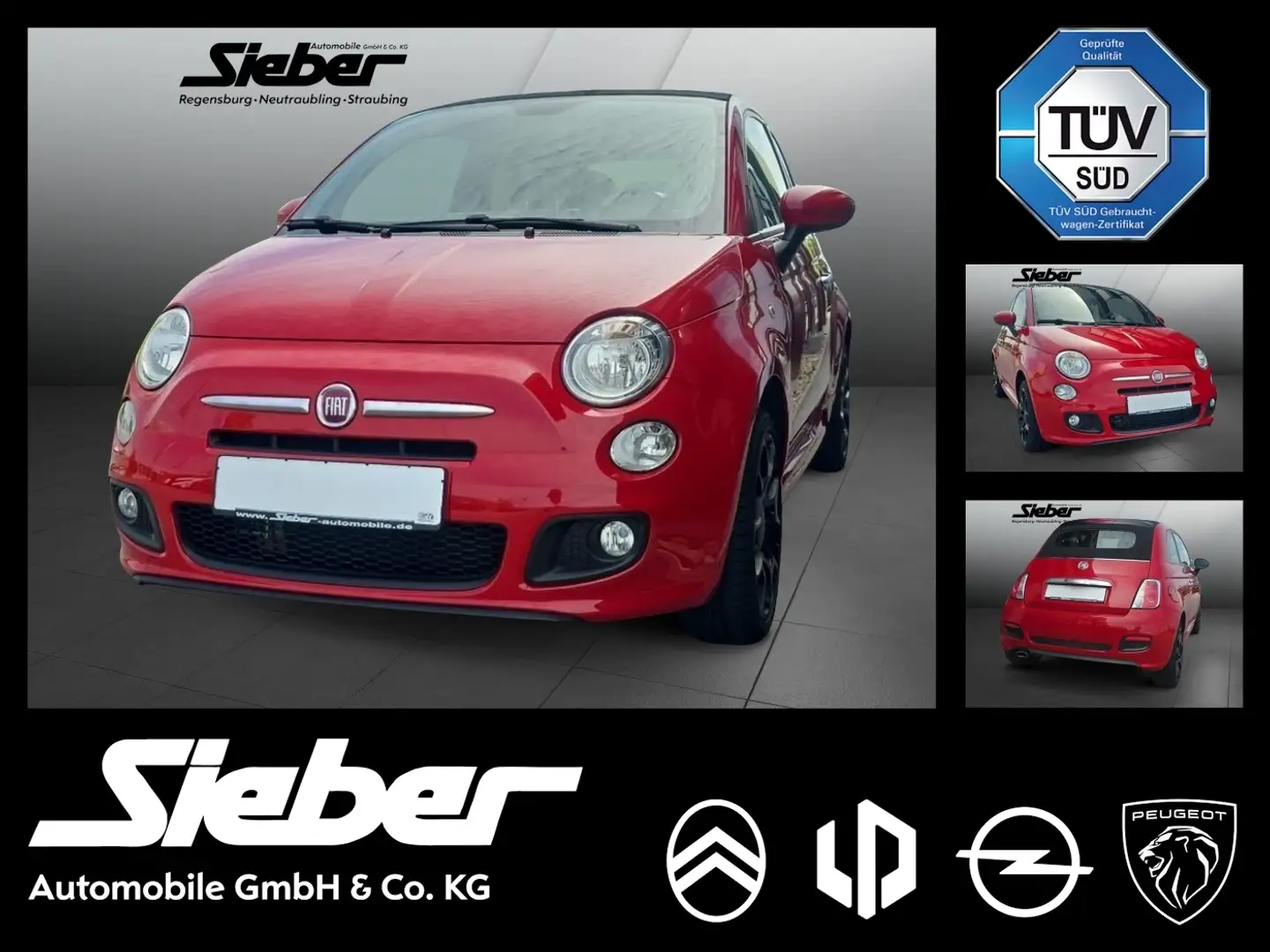 Fiat 500C 500 Cabrio 1.2 Sport **Sport**Klimaanlage** Rot - 1