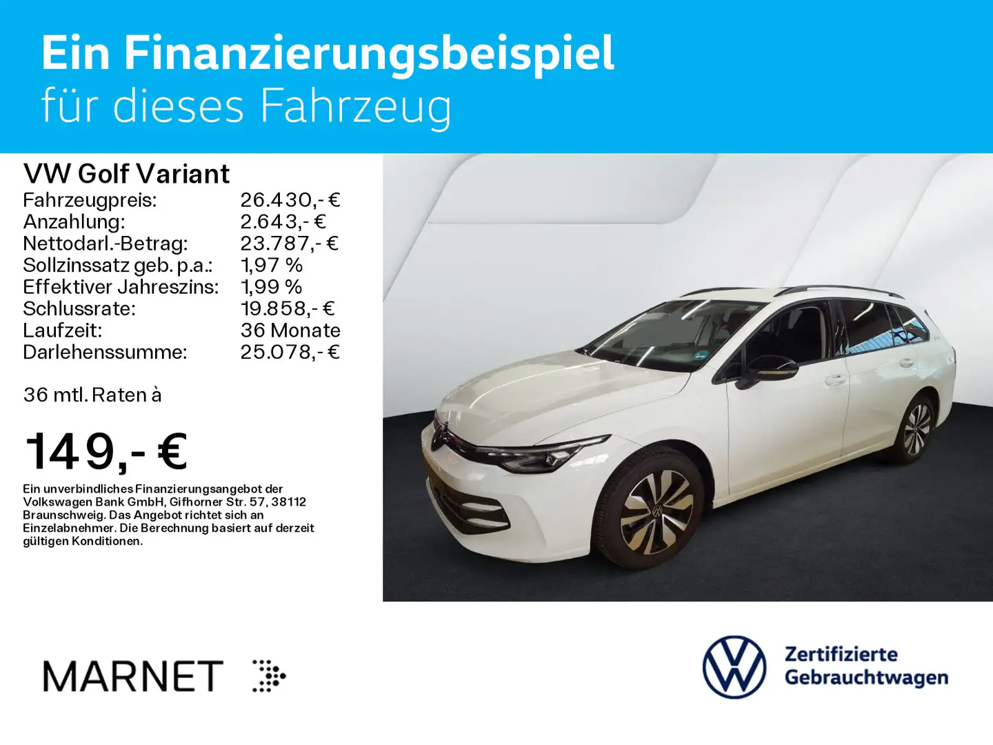 Volkswagen Golf Variant Golf VIII Variant 1.5 TSI GOAL*LED*AHK*KAMERA*NA Weiß - 2