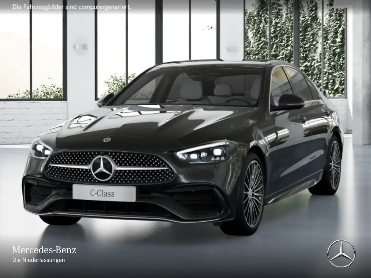 Mercedes-Benz C 180 AMG+PANO+360+TOTW+KEYLESS+9G Grigio - 2