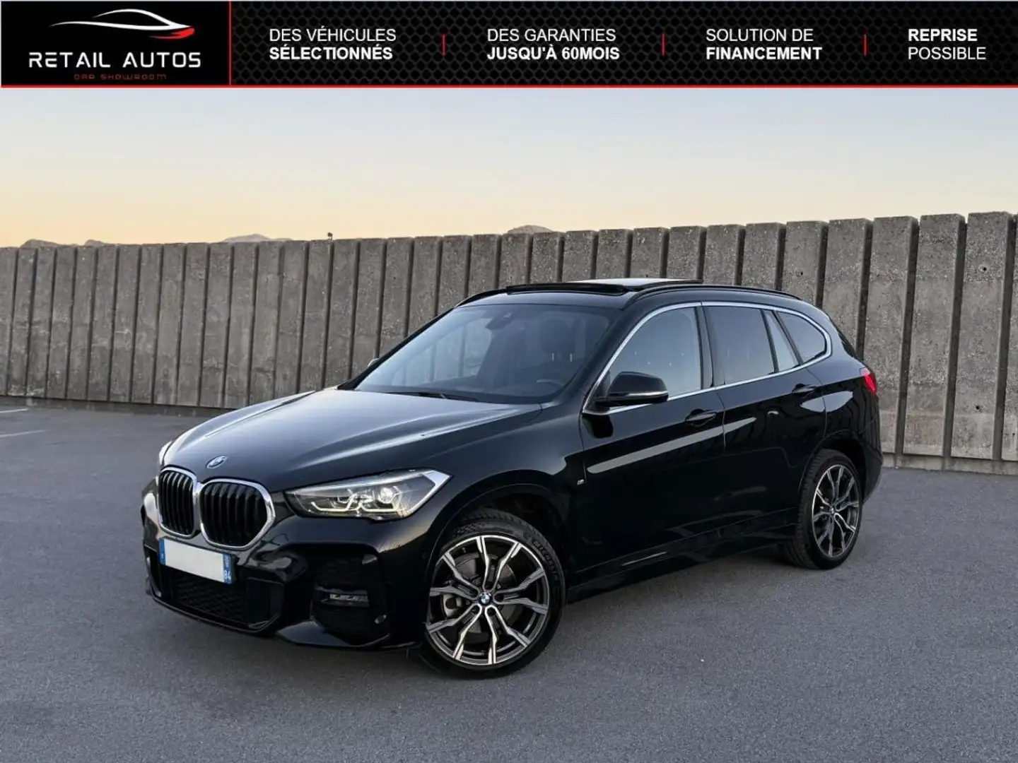 BMW X1 sDrive18dA 150ch M Sport Zwart - 1
