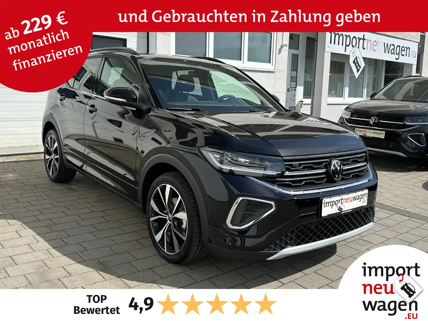 Volkswagen T-Cross R-Line 1.5 TSI AHK+IQ.Light+5 J. Garantie uvm! Noir - 1