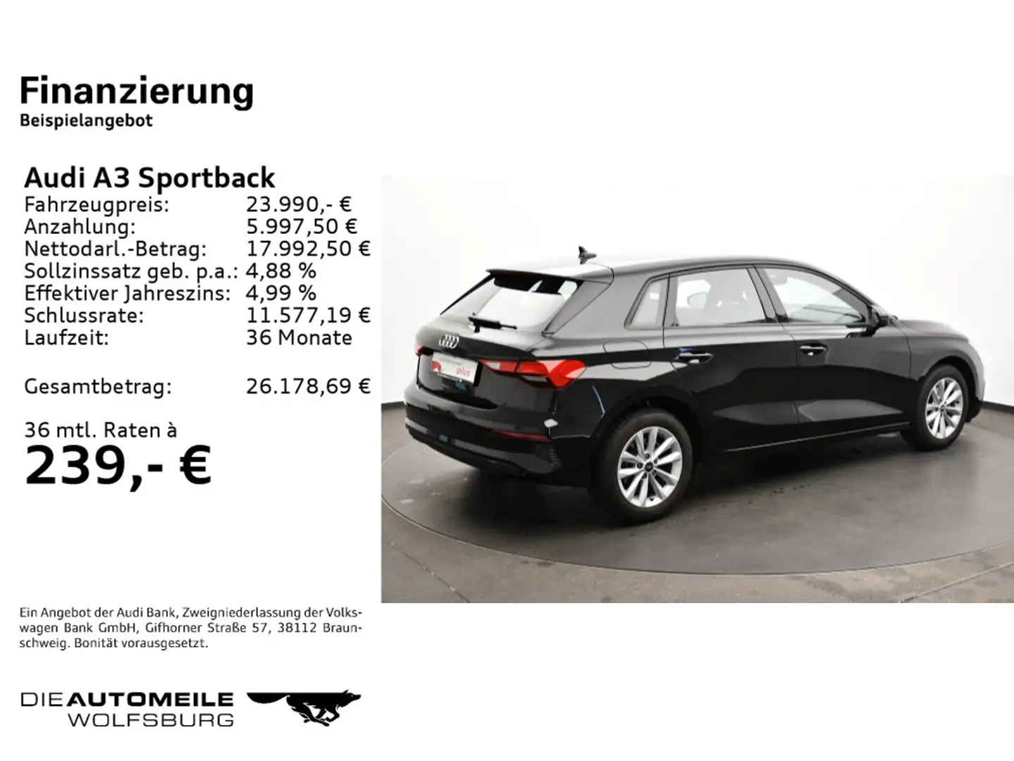 Audi A3 30 TFSI S tronic NAVI/LED/SITZHZ Schwarz - 2