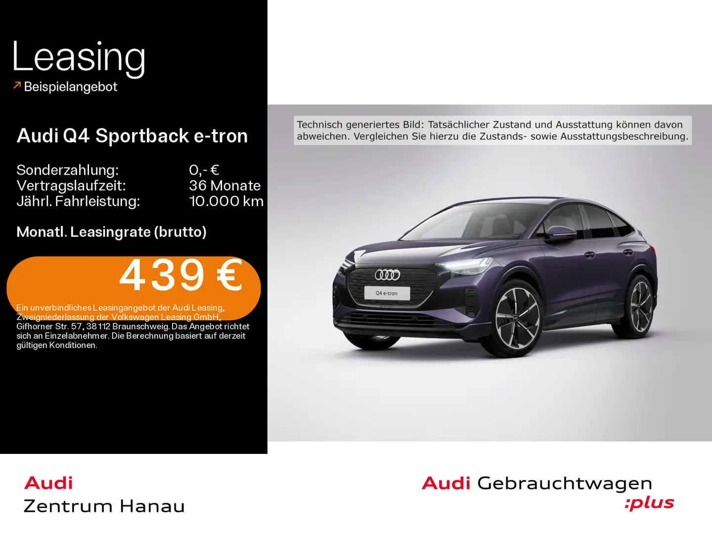 Audi Q4 e-tron Sportback 45 advanced*AHK*LEDER*KAMERA Violett - 1