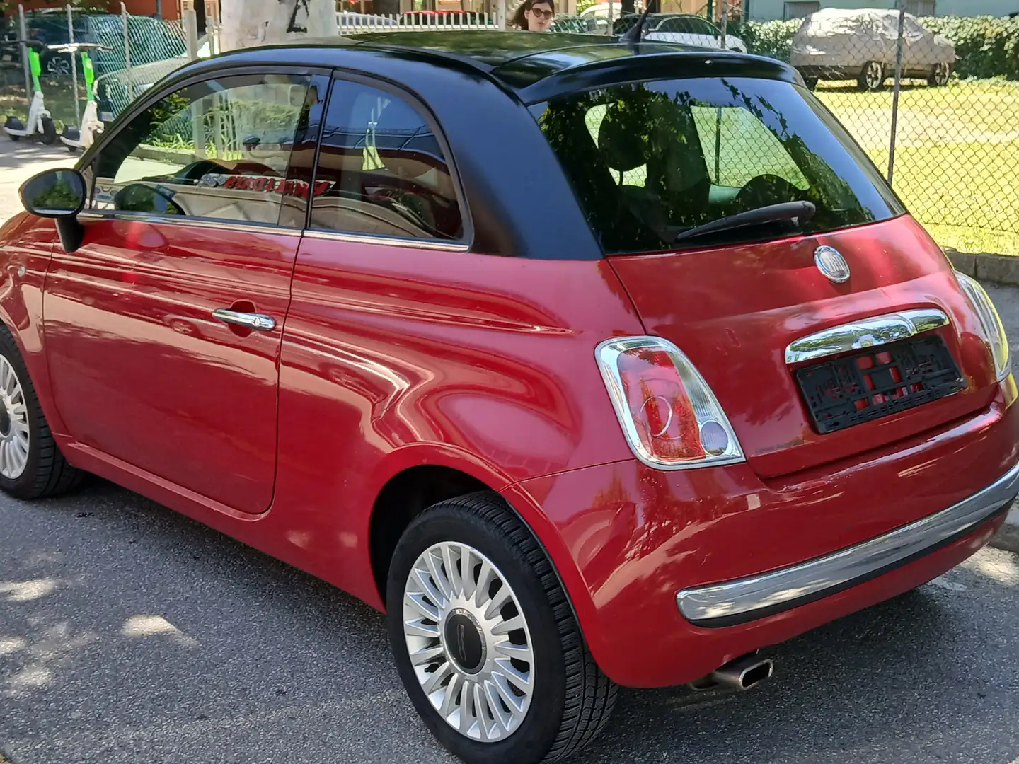 Fiat 500 1.3 diesel clima tetto cerchi lega neopatentati Rosso - 2
