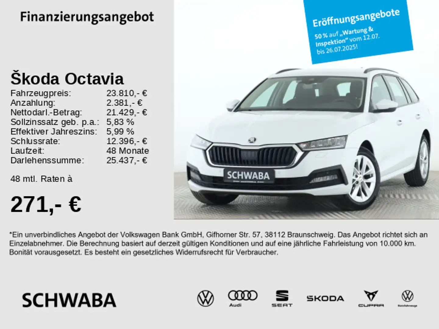 Skoda Octavia Combi Ambition 2.0TDI DSG *StdHz*LED*17* Weiß - 1
