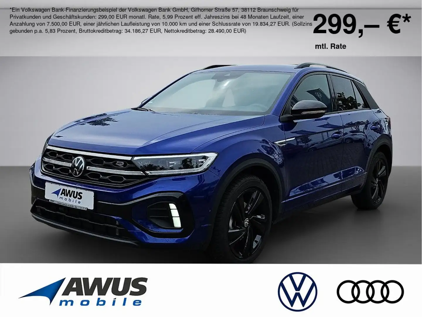 Volkswagen T-Roc 1.5TSI DSG R-Line AHK Blau - 1