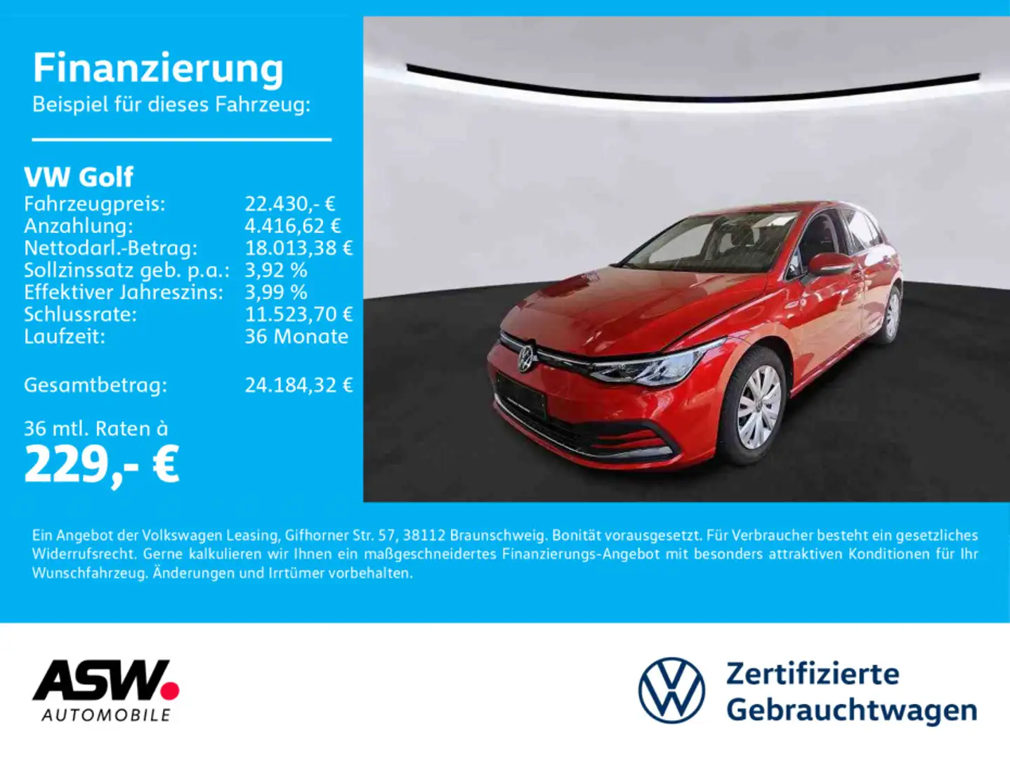 Volkswagen Golf Active 1.5 TSI LED Navi PDC ACC SHZ Stdhzg Rot - 1