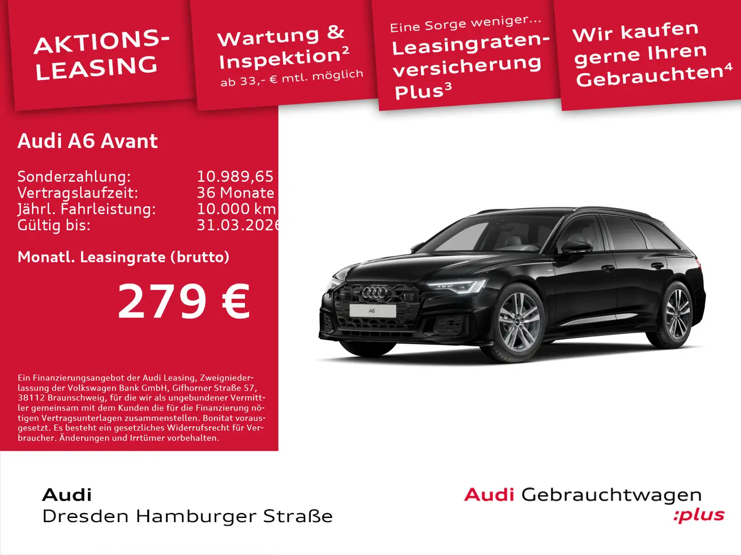 Audi A6 Design S line 45 TFSI quattro S tronic Schwarz - 1