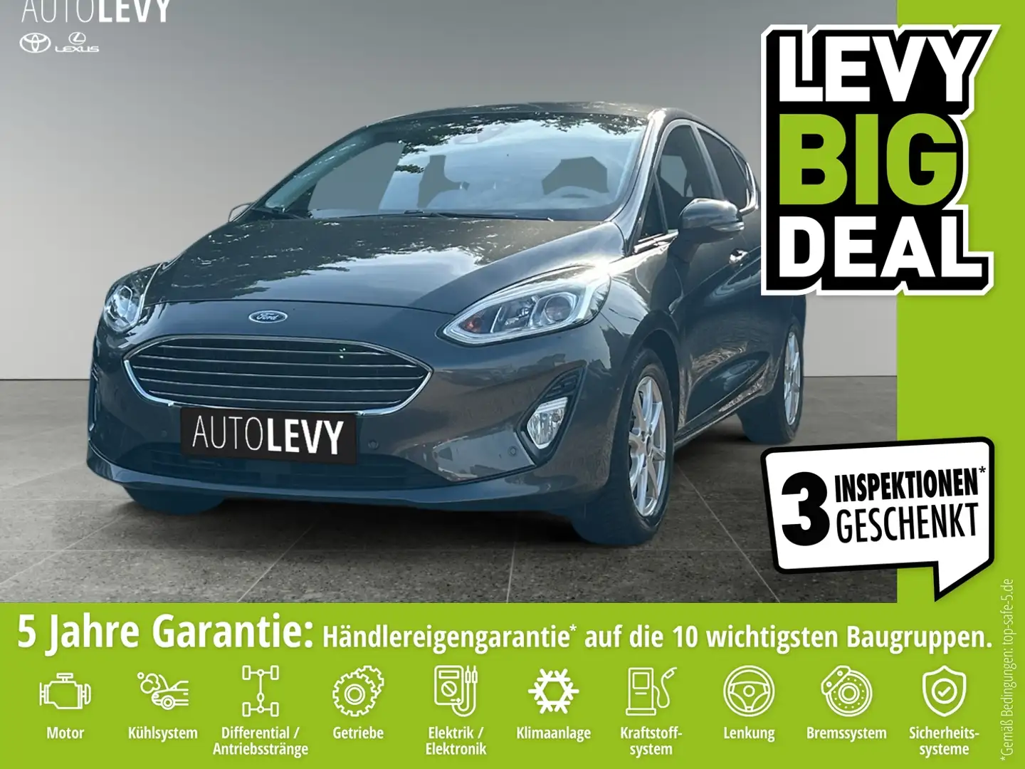 Ford Fiesta 1.0 EcoBoost Titanium X Matrix ACC AUT LM Gris - 1