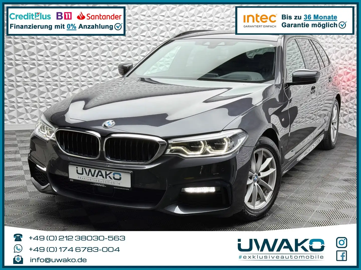 BMW 520 d M-PAKET/AKTIVLENK/ACC/PANO/AHK/KEYL/CAM/DAB Grau - 1