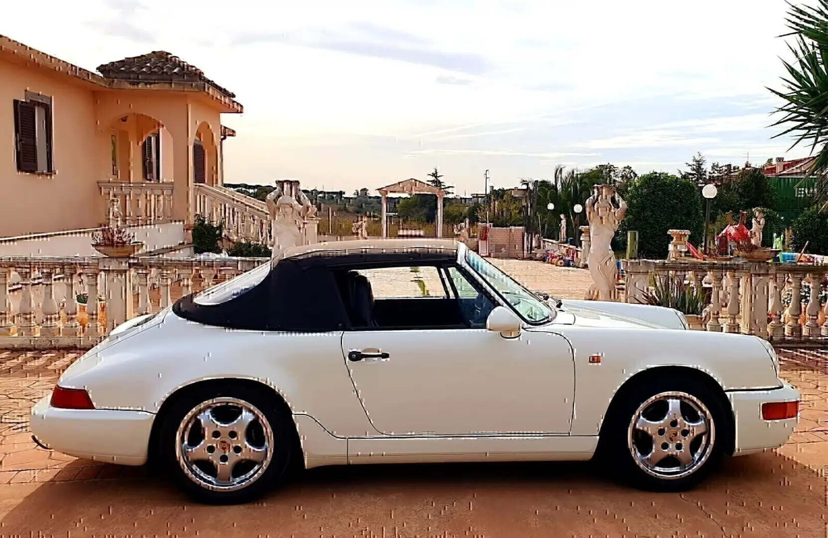 Porsche 964 911 Carrera 2 Cabriolet ASI targa ROMA Blanc - 2