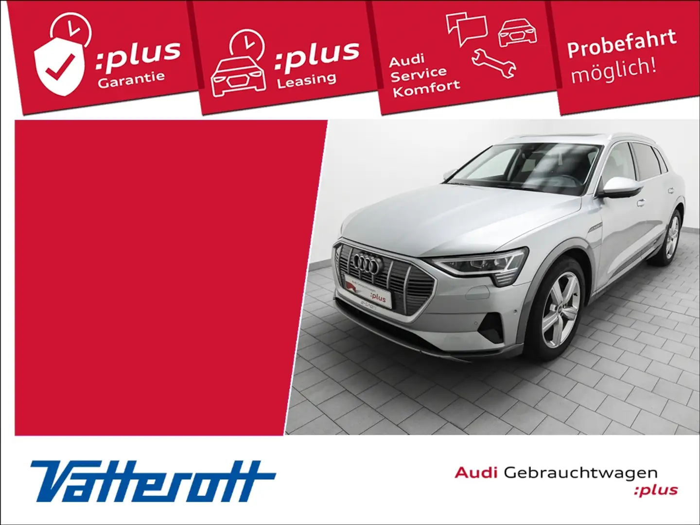 Audi e-tron 55 quattro advanced Pano Nachtsicht HuD Zilver - 1