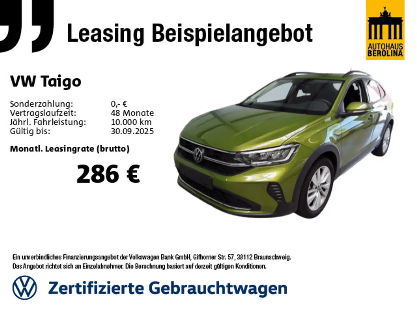 Volkswagen Taigo 1.5 TSI Life DSG *R-CAM*SHZ*App-Connect* Grün - 1