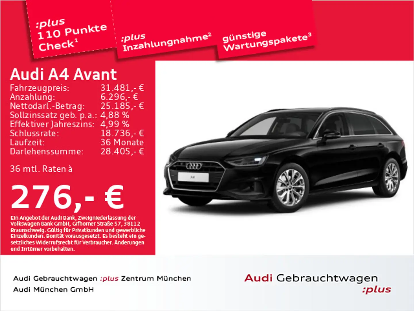 Audi A4 35 TDI S tronic Navi+/PDC+ Schwarz - 1