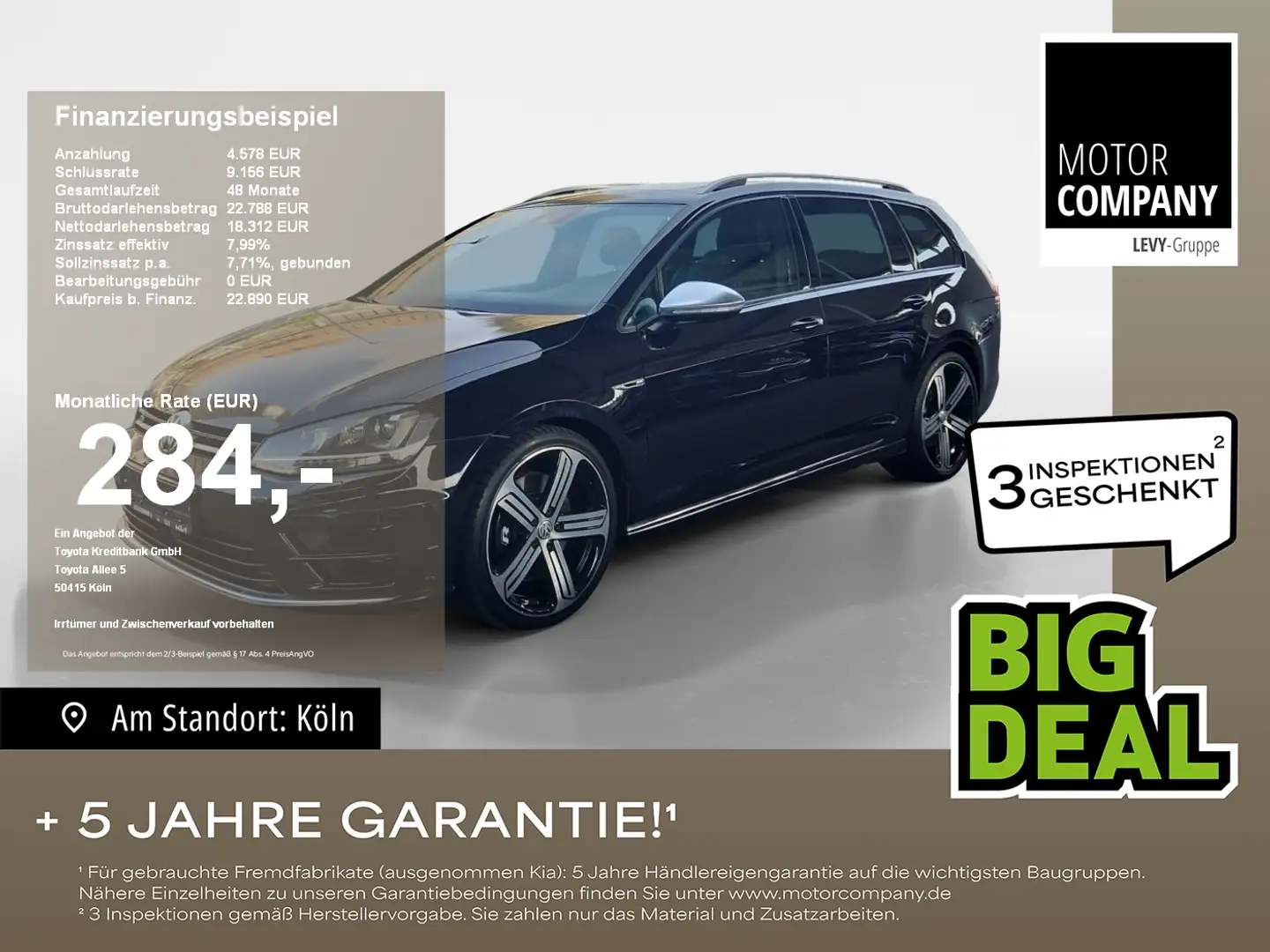 Volkswagen Golf Variant Golf VII Variant 2.0 4Motion R +Pano+Navi+Leder+ Schwarz - 1