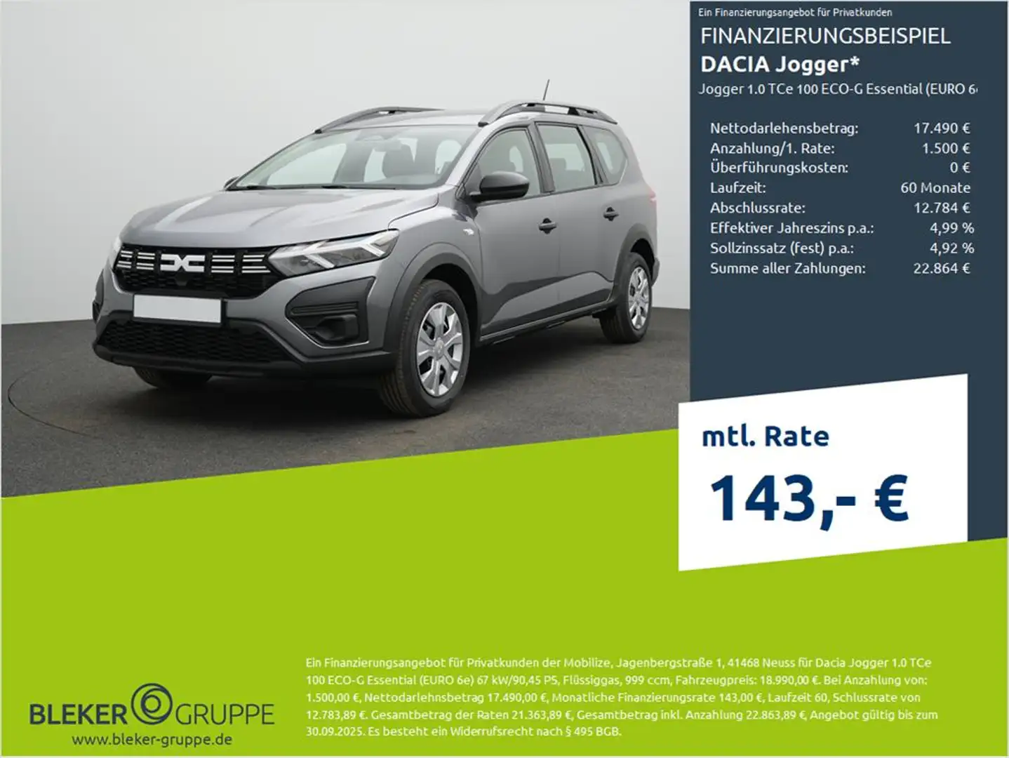 Dacia Jogger Jogger 1.0 TCe 100 ECO-G Essential (EURO 6e) Gris - 1