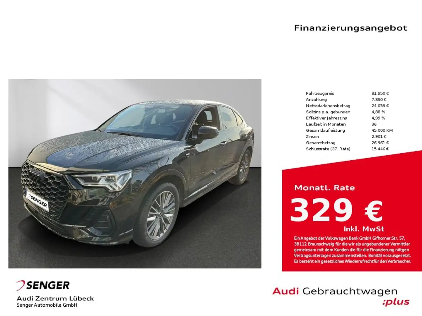 Audi Q3 Sportback 35 TFSI S line Nav Matrix Standhzg. Schwarz - 1