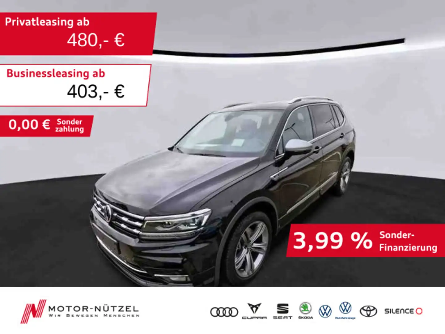 Volkswagen Tiguan Allspace 2.0 TSI DSG R-LINE LED+ACC+PANO Schwarz - 1