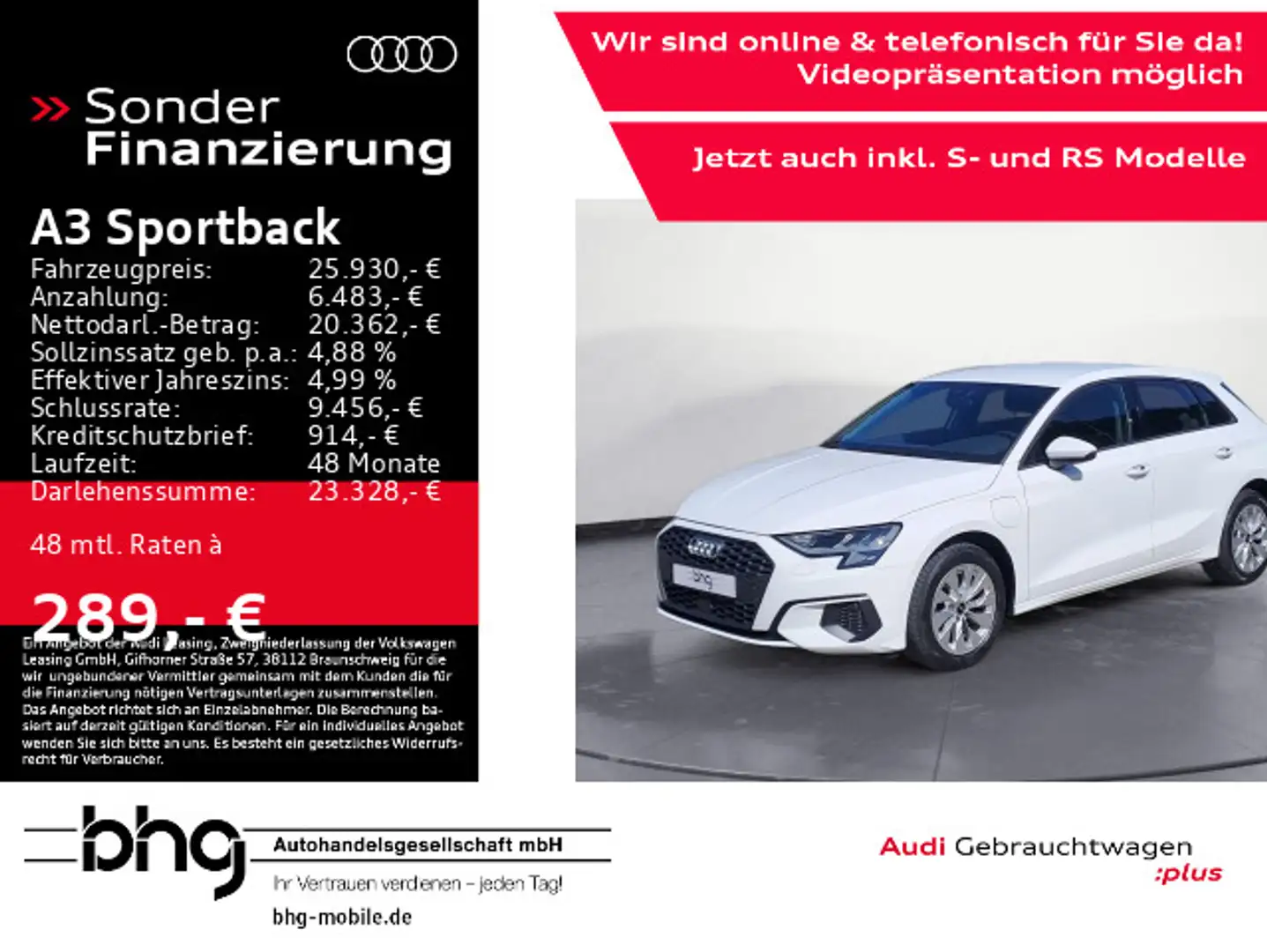 Audi A3 40 TFSI e S tronic Sitzheizung Weiß - 1
