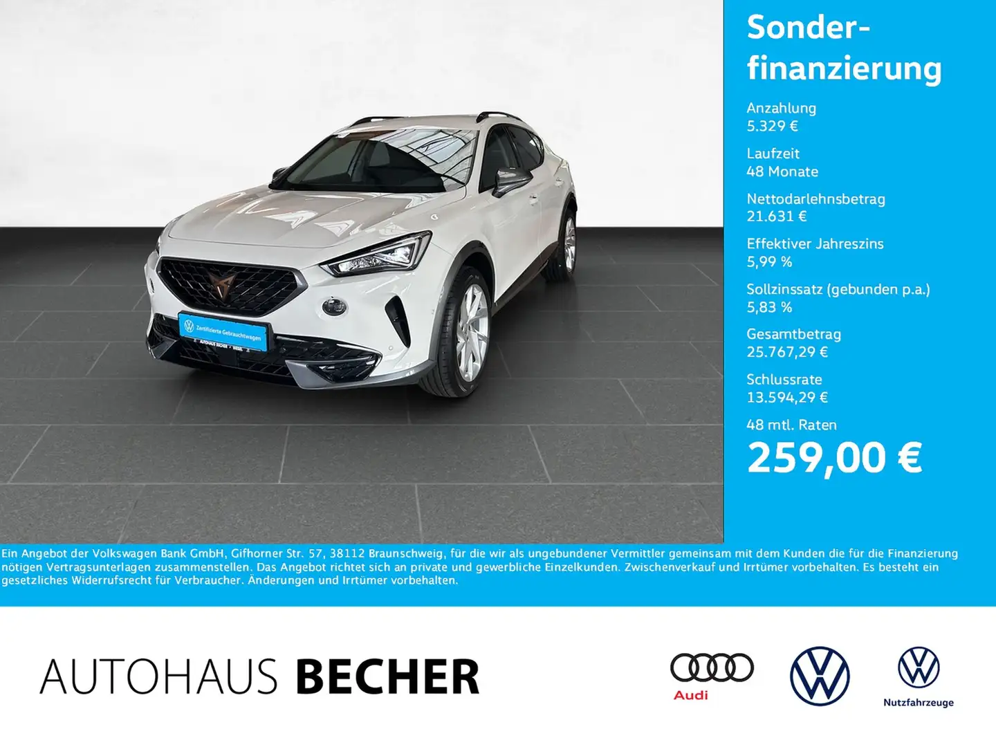 CUPRA Formentor 1.5 TSI DSG /AHK/Navi/Klima Weiß - 1