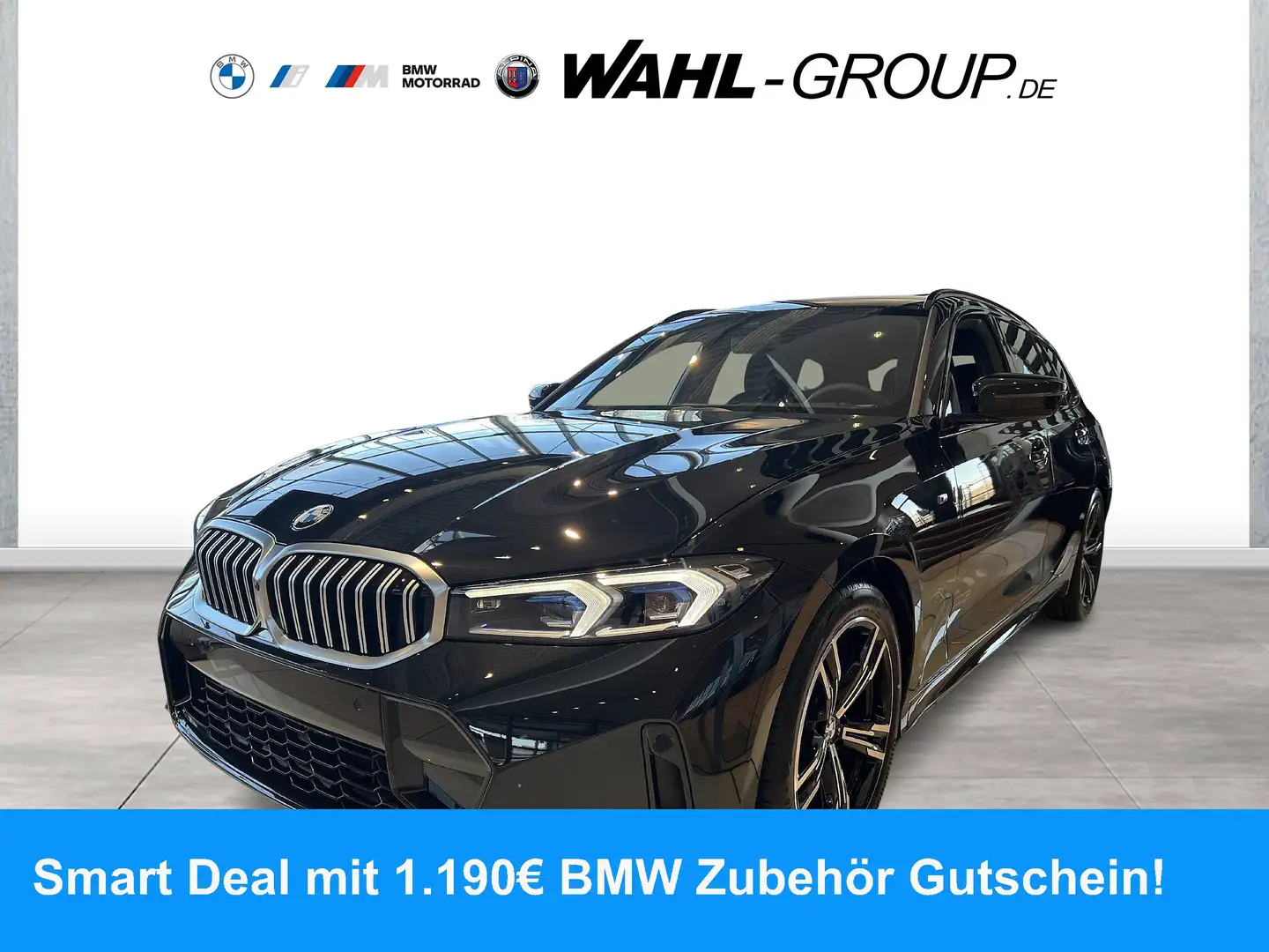 BMW 320 d Touring M Sport AHK HeadUp Navi LED HiFi Schwarz - 1