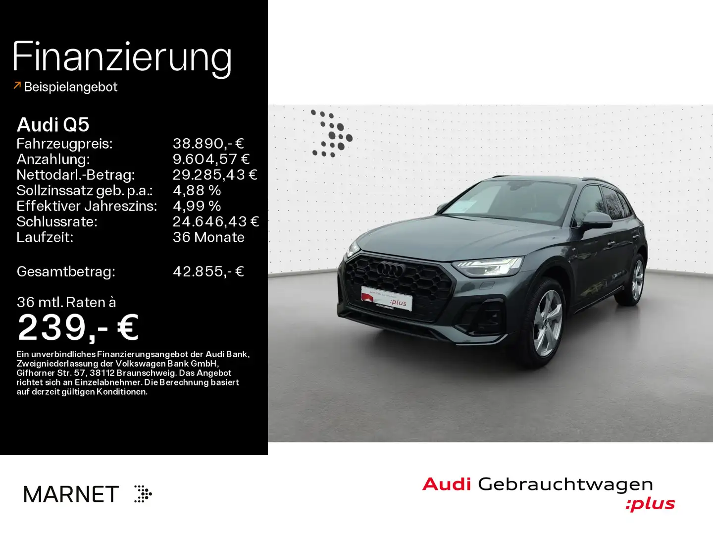 Audi Q5 40 TDI quattro S line*Navi*Matrix*Alu*PDC*Vir Grau - 1