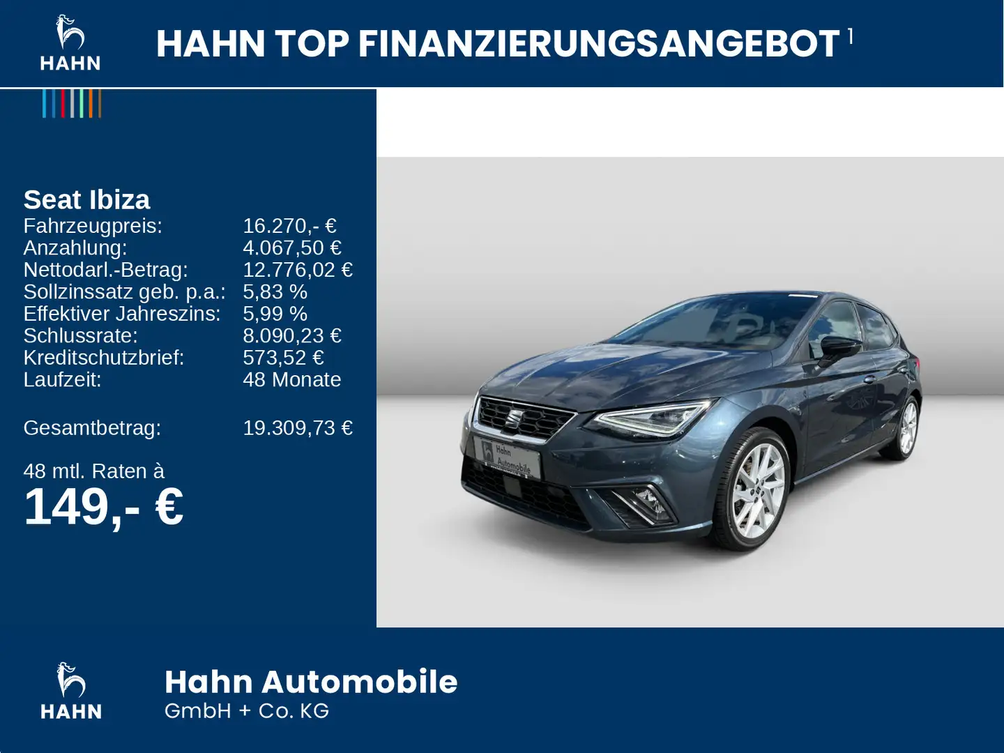 SEAT Ibiza 1.0TSI FR LED Navi Sitzh CAM Pano APP GRA Gris - 2