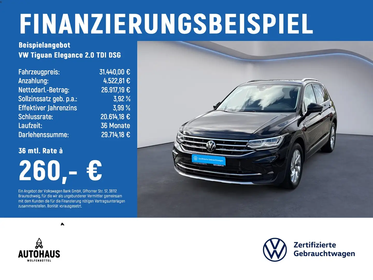 Volkswagen Tiguan Elegance 2.0 TDI DSG KAMERA LED NAV PANO Schwarz - 2