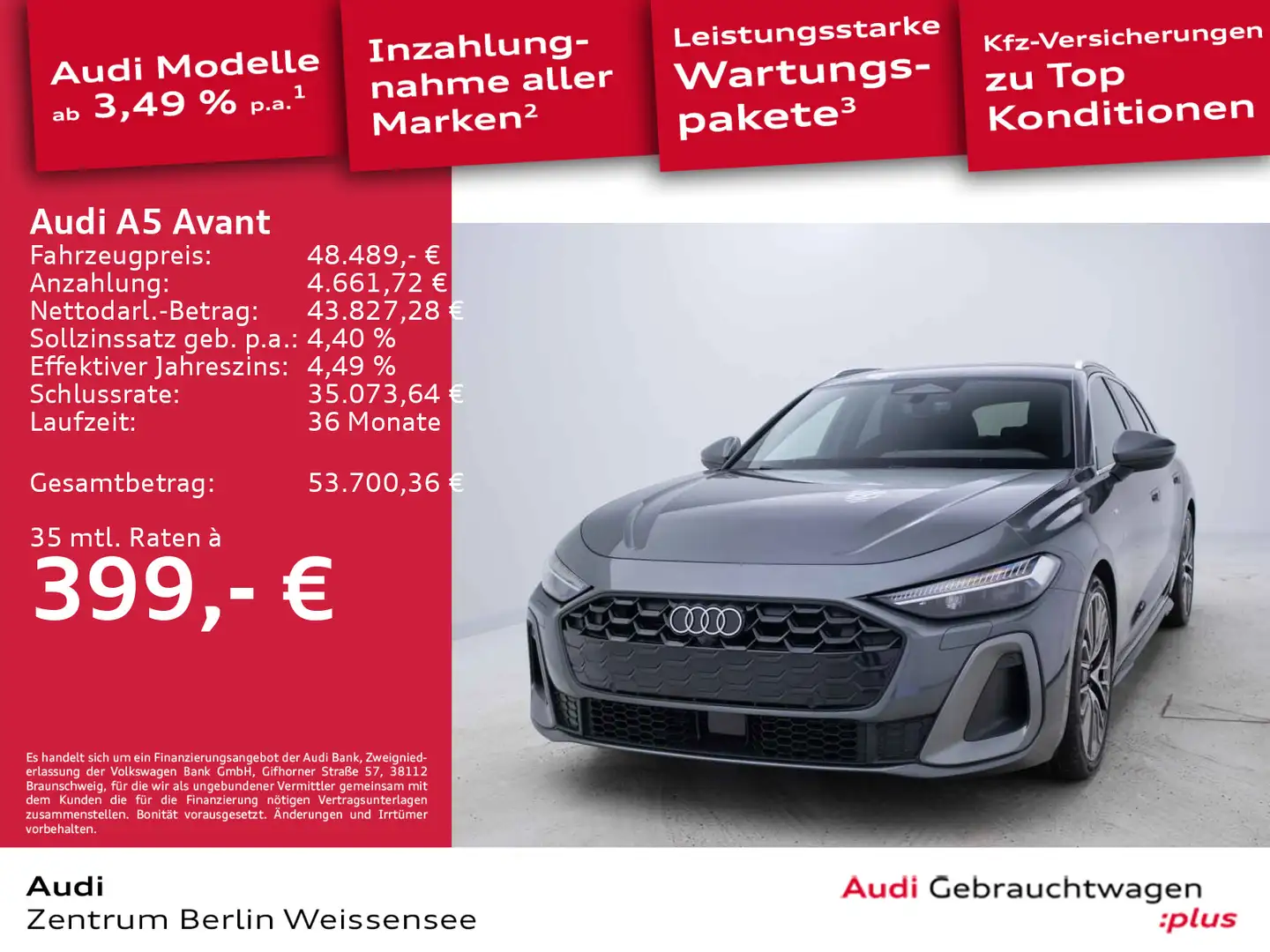 Audi A5 110 kW S-TRO*S-LINE*LED*AHK*ASG*RFK*NAV Grau - 1