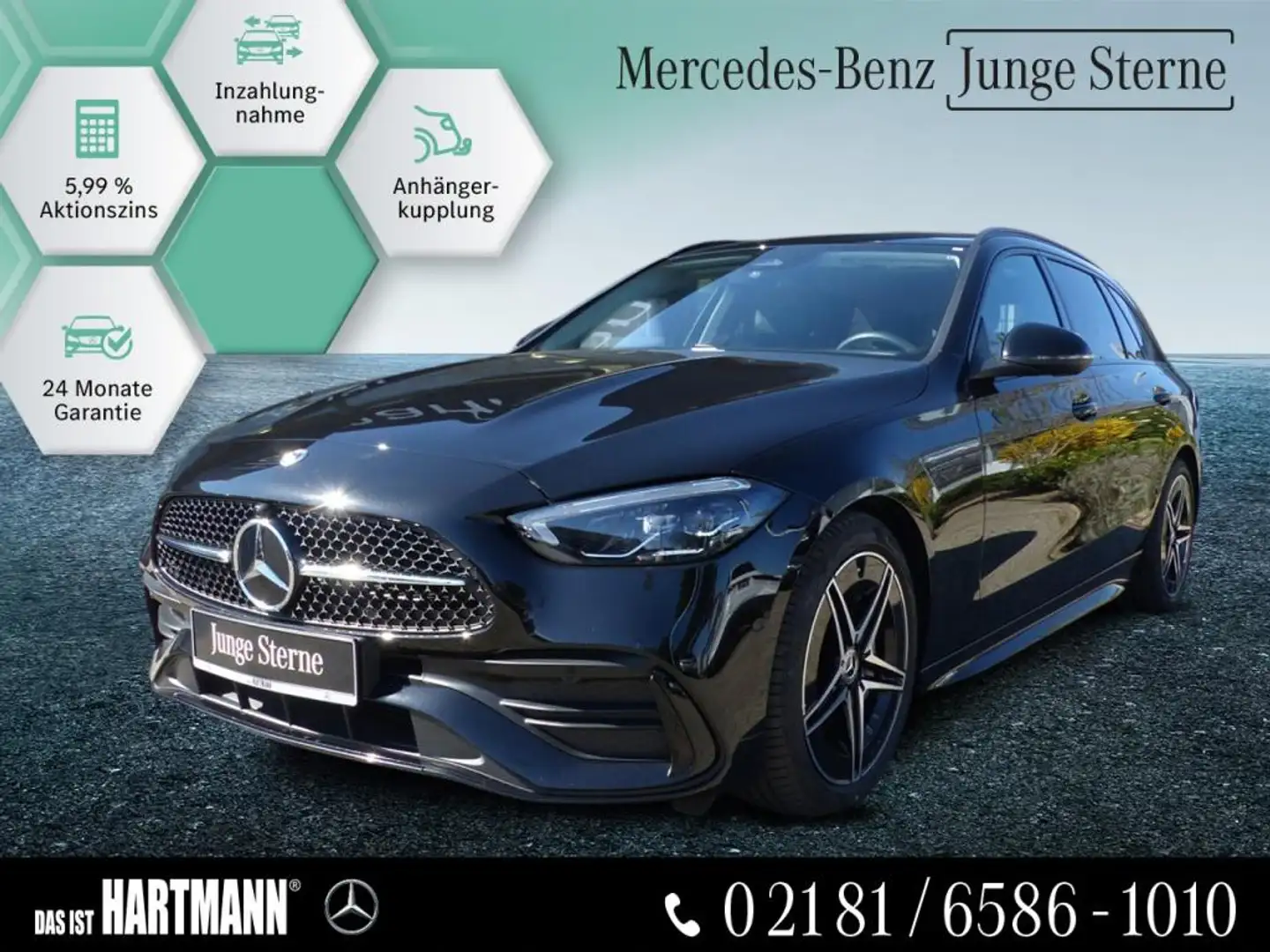 Mercedes-Benz C 200 T AMG+ADVANCED PLUS+PANO+AHK+NIGHT+WINTER Schwarz - 1