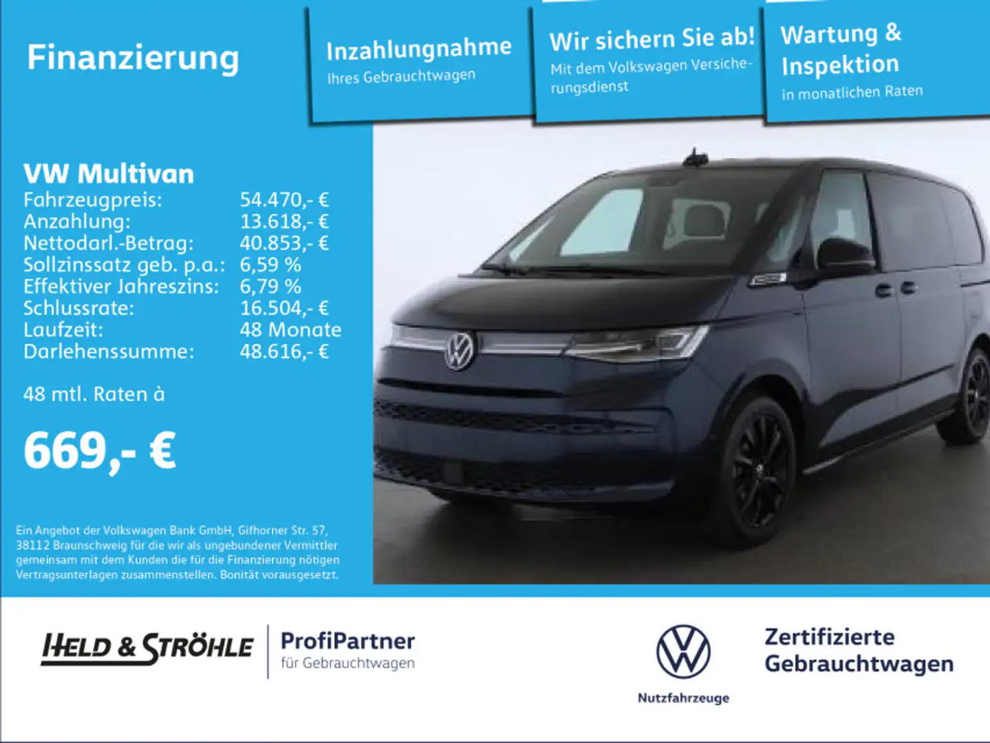 Volkswagen T7 Multivan T7 Multivan Style 2.0 TDI DSG AHK MATRIX NAV KAM Azul - 1
