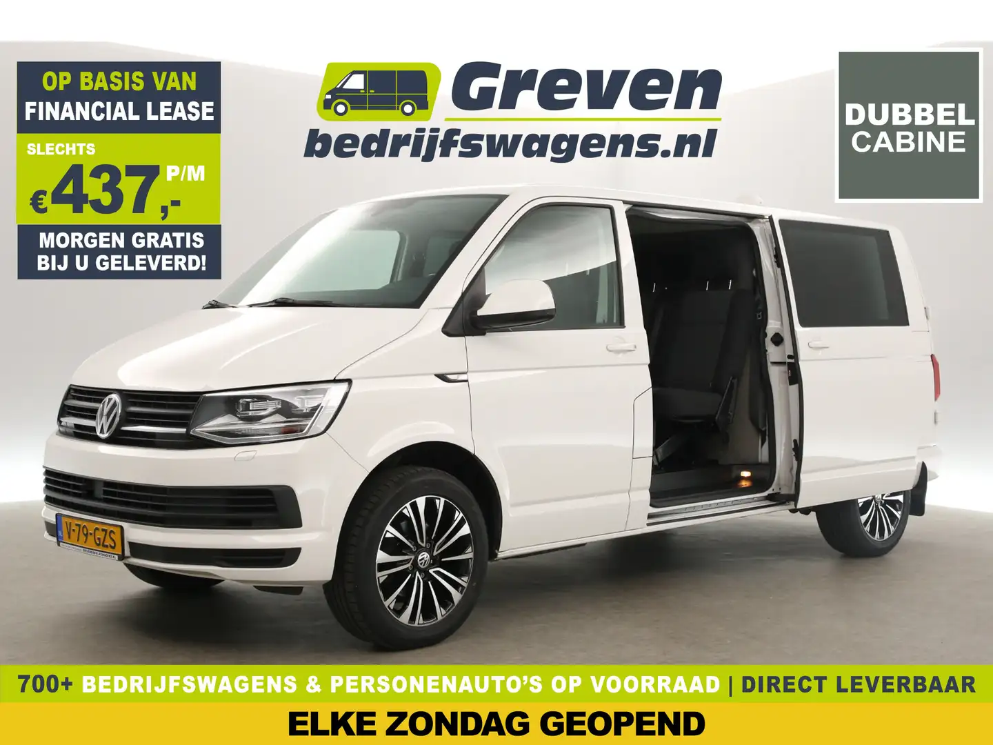 Volkswagen T6 Transporter 2.0 TDI 150PK L2H1 | Dubbele Cabine | 5 Persoons | Biały - 1