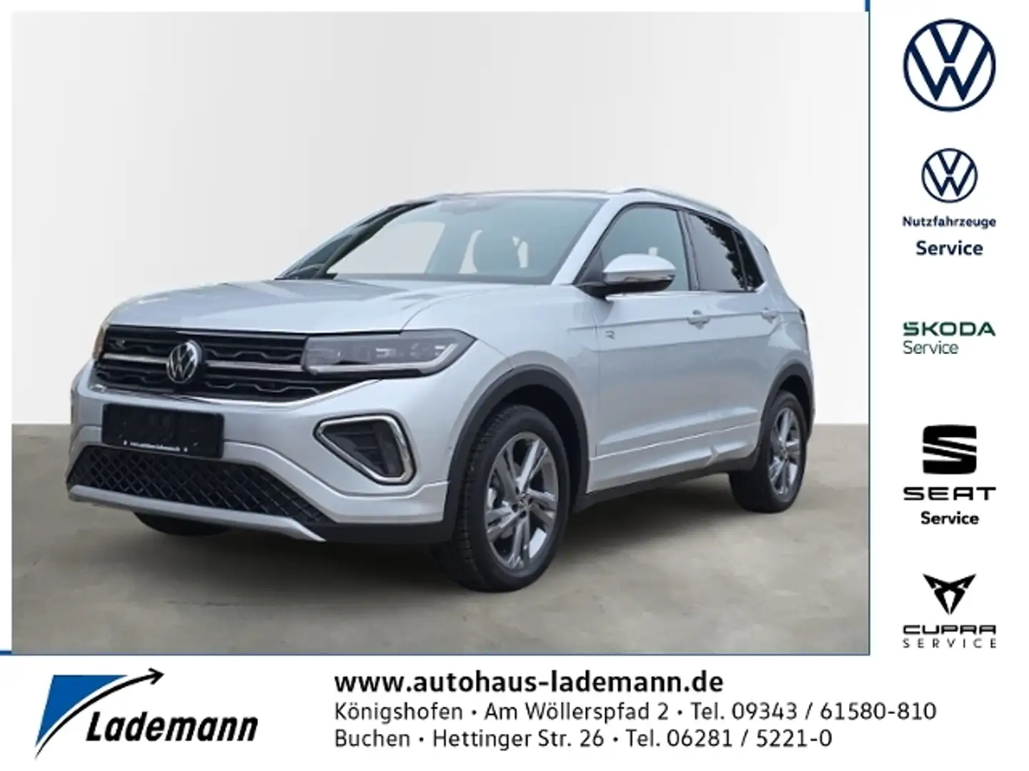 Volkswagen T-Cross R-Line 1.5 TSI LED+NAVI+AHK+RFK+ACC+SHZ Silber - 1