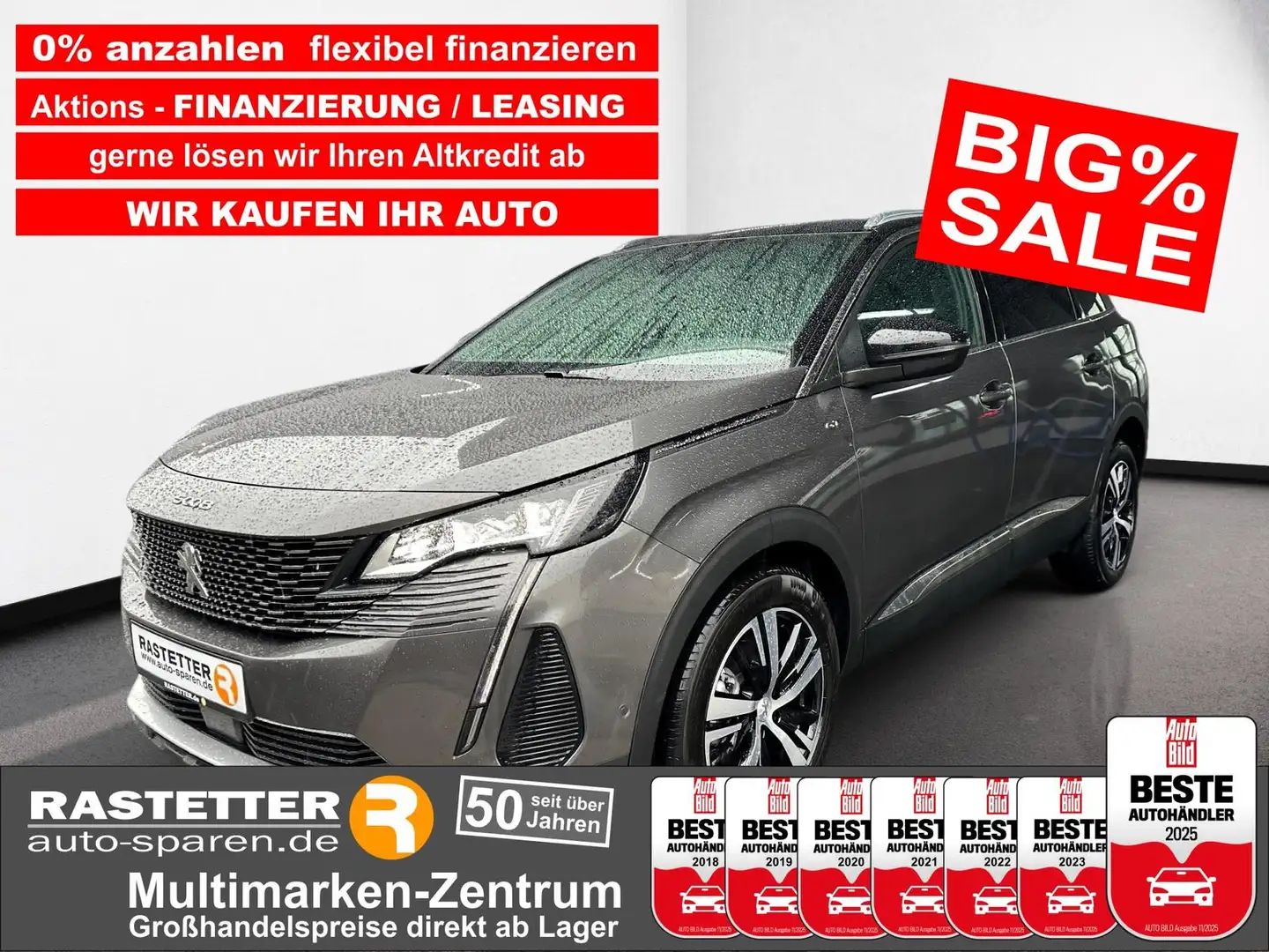 Peugeot 5008 EAT8 GT 7Sitze+eHeckkl+18Z+Navi+ACC+Keyless+virtCP Gris - 1